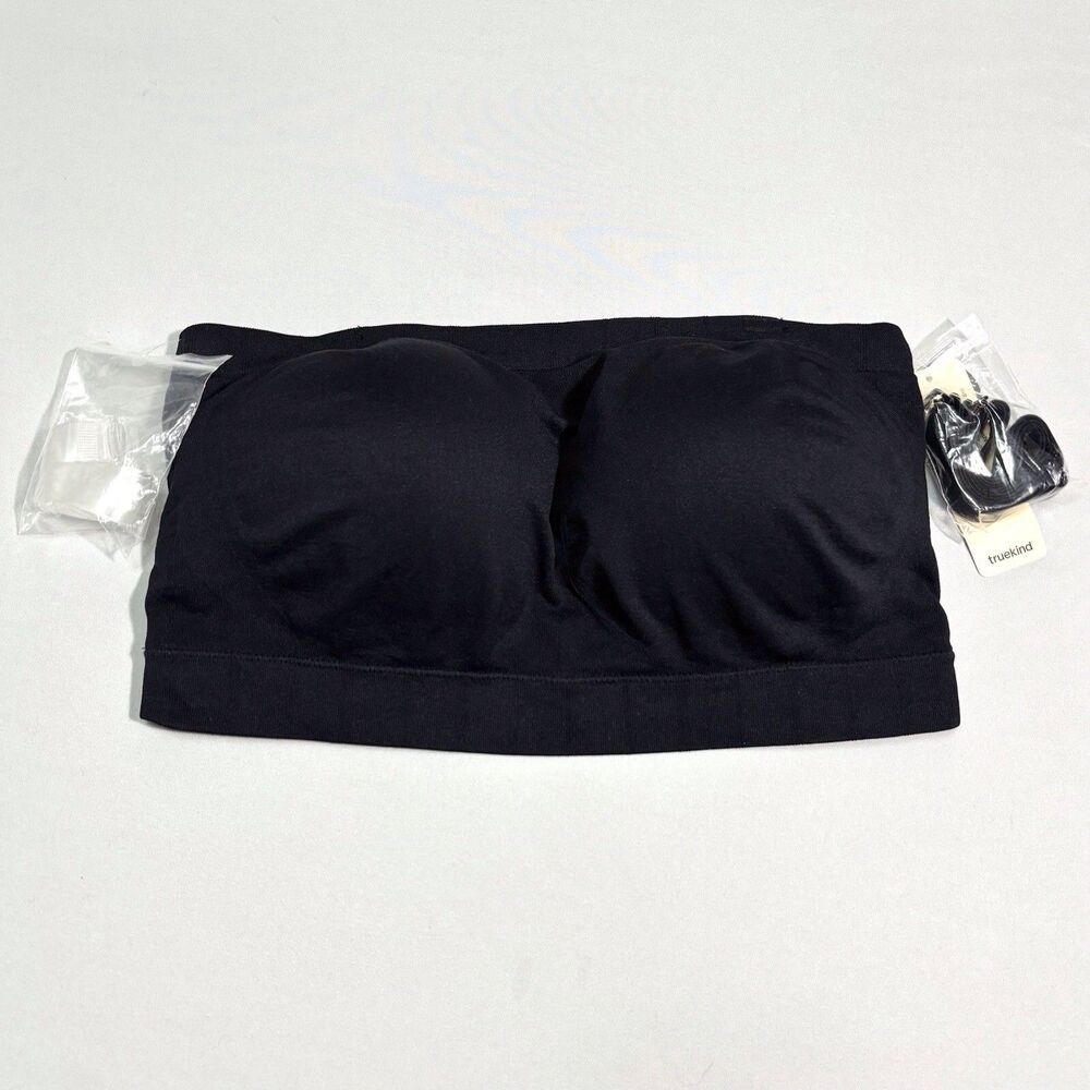 Truekind Bra Womens XL Black Convertible Strapless Bandeau Wireless Stretch NEW - Picture 2 of 10